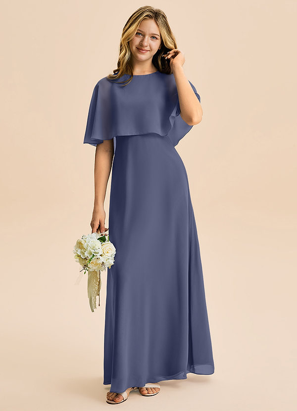 Azazie Maris Junior Abito A-Line in Chiffon Stormy image1