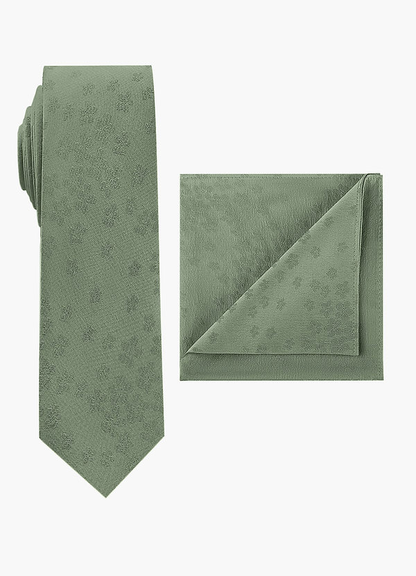 front Conjunto de corbata jacquard y pañuelo de bolsillo