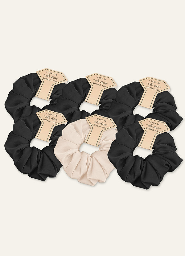 front Conjunto de coleteros elásticos de satén para dama de honor de gran tamaño con colores combinados a juego