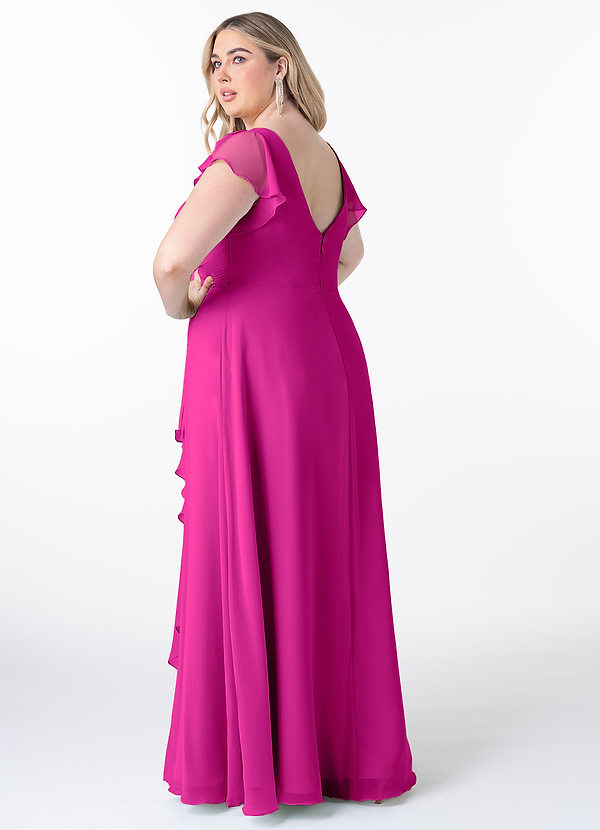 Azazie Omari Bridesmaid Dresses Fuchsia A-Line Chiffon Dress image1