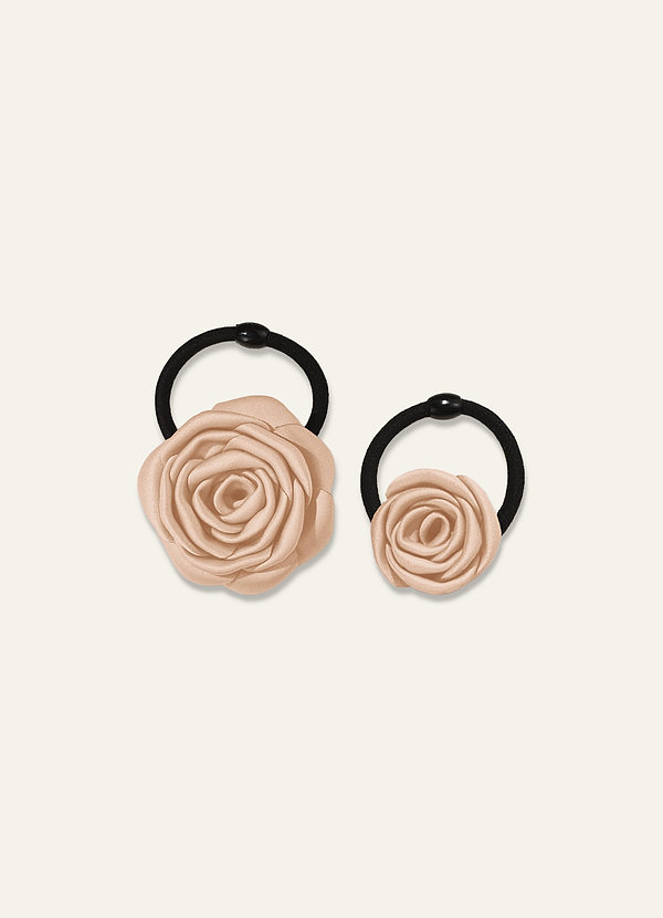 front Set di 2 elastici per capelli Darling Poise con fiore avorio.