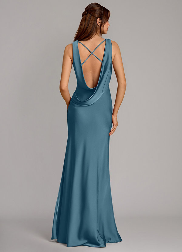 Azazie Cheryl Vestidos Dama de Honor Vestido de Bermudas de Satén Elástico de Corte Sirena image1