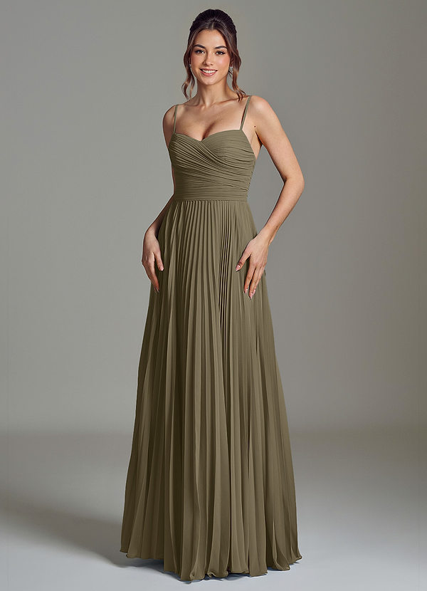 Azazie Catie Bridesmaid Dresses Willow Green A-Line Sweetheart Neckline Chiffon Dress image1