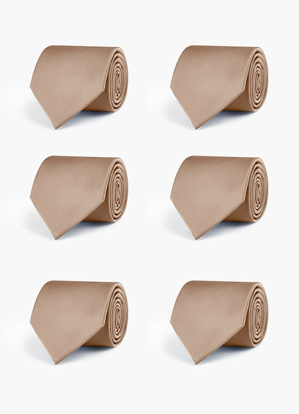 front Stretch Satin Matching Groomsmen Tie Set – 6 Pieces