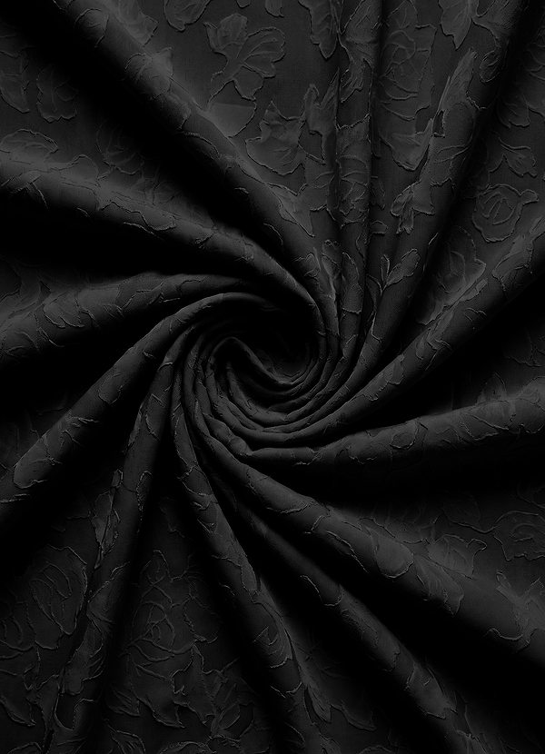 front Azazie Blommigt Burnout-tyg på gården Svart