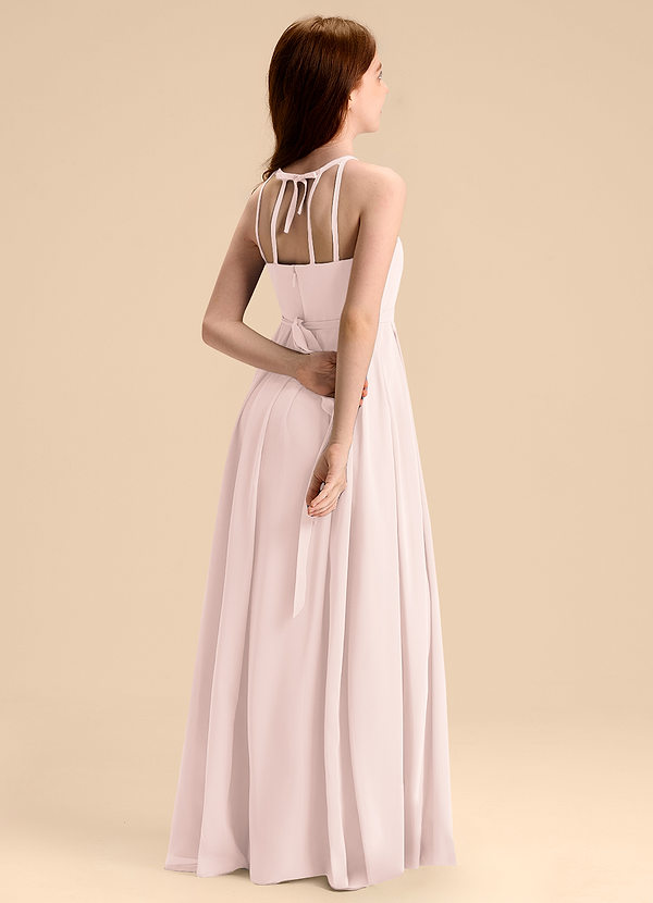 Azazie Arianthe Junior Vestido de Pétalo De Rosa de Gasa de Corte en A con Plisado image1