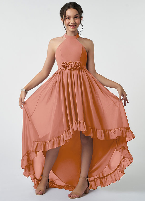 Azazie Hermione Junior MAI TAI A-Line Chiffon Dress image1
