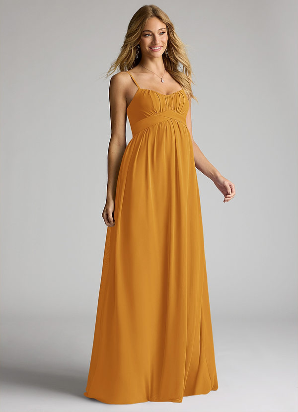 Azazie Llana Maternity Bridesmaid Dresses A-Line Chiffon Floor-Length Dress image1