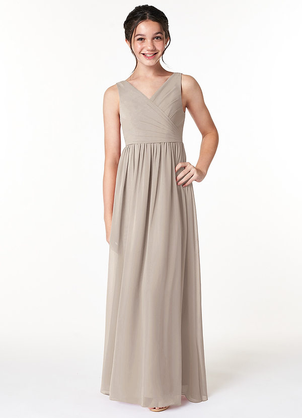 Azazie Sawyer Junior Frost A-Line Pleated Chiffon Dress image1