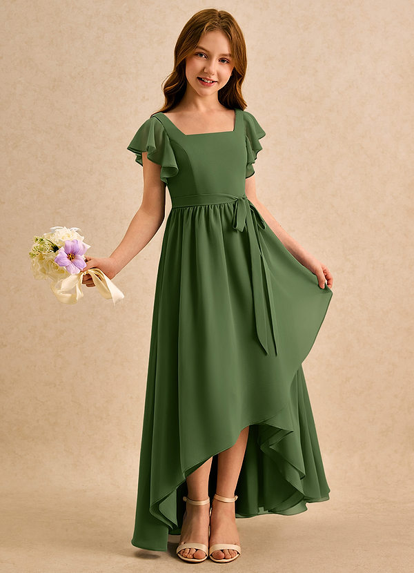 Azazie Milly Girls Formal Klänningar för brudeflicka Klä A-Line i Chiffong Plisserad image1