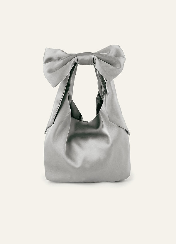 Matching Color Stretch Satin Bow Handbag front