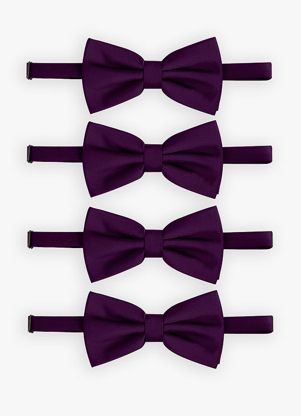 front Adjustable Stretch Satin Bow Tie – 4-Piece Set