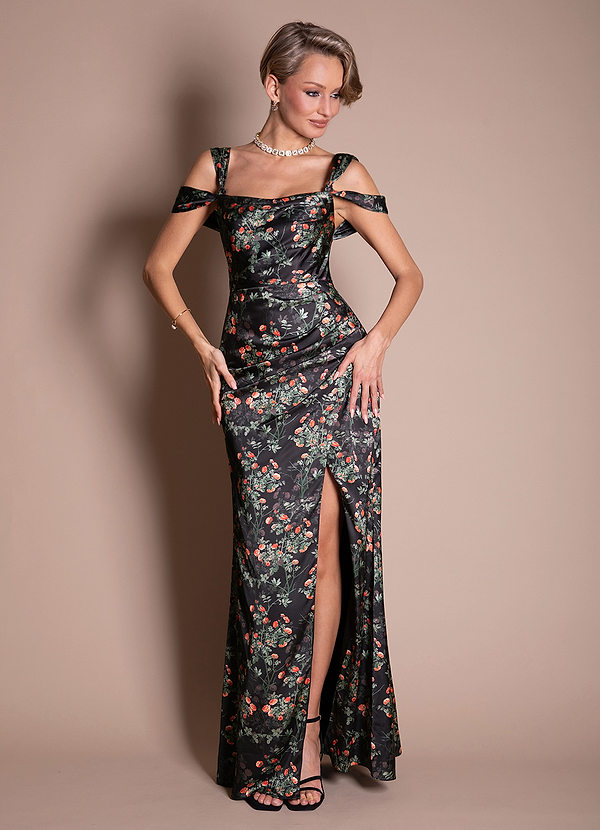 Atena Noir Rosette Maxi Dress image1