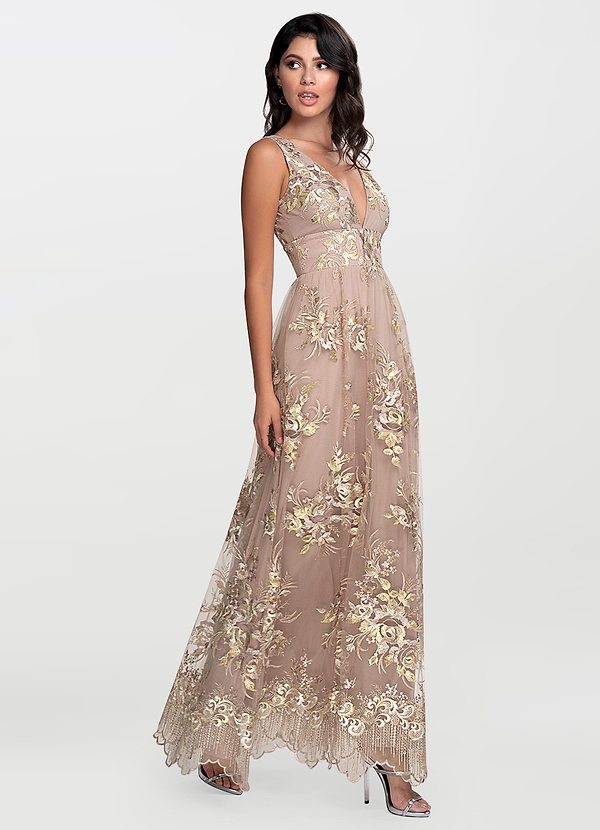 dusty rose floral maxi dress