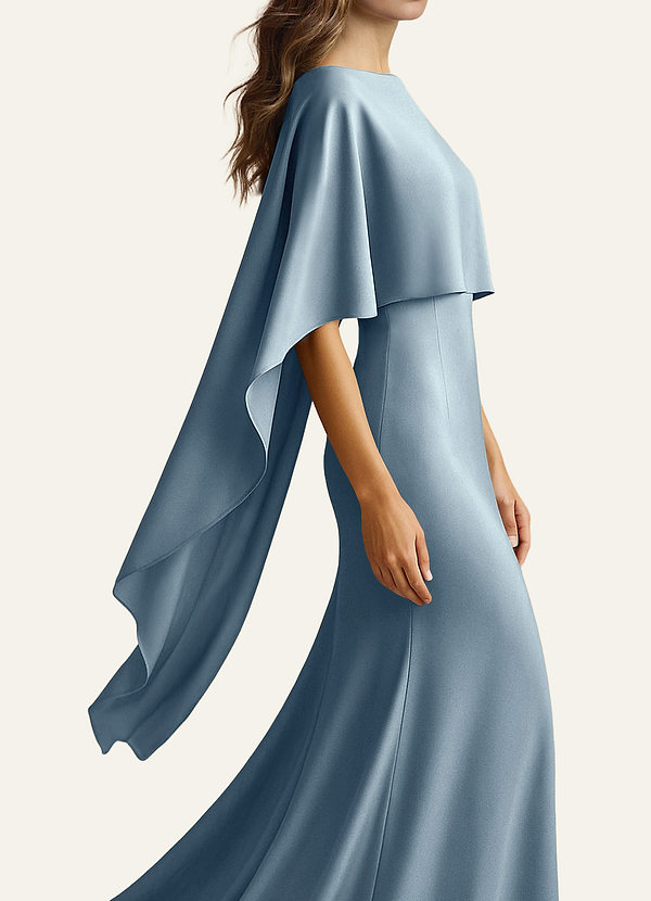 front Azazie Matching Color Stretch Satin Multiway Cape