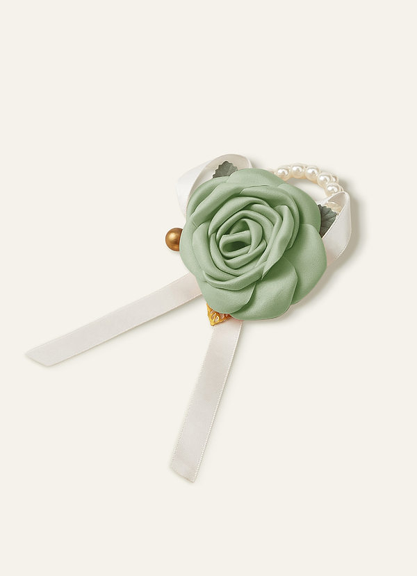 front Corsage de poignet en satin mat de couleur assortie