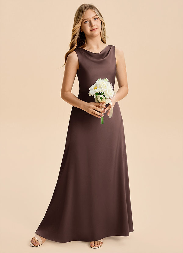 Kiki Junior Ganache A-Line Bow Stretch Satin Dress image1