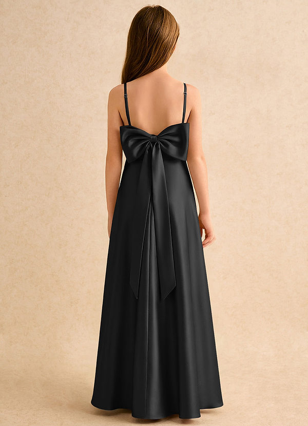 Azazie Joella Girls Formal Klänningar för brudeflicka Klä A-Line i Stretch Satin Plisserad image1