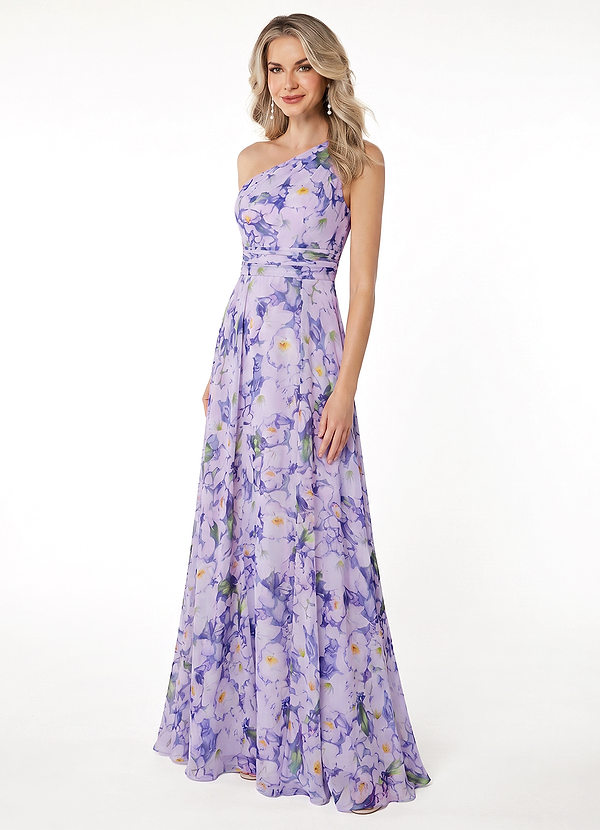 Azazie Dallas Bridesmaid Dresses Lilac Bloom A-Line One Shoulder Chiffon Dress image1