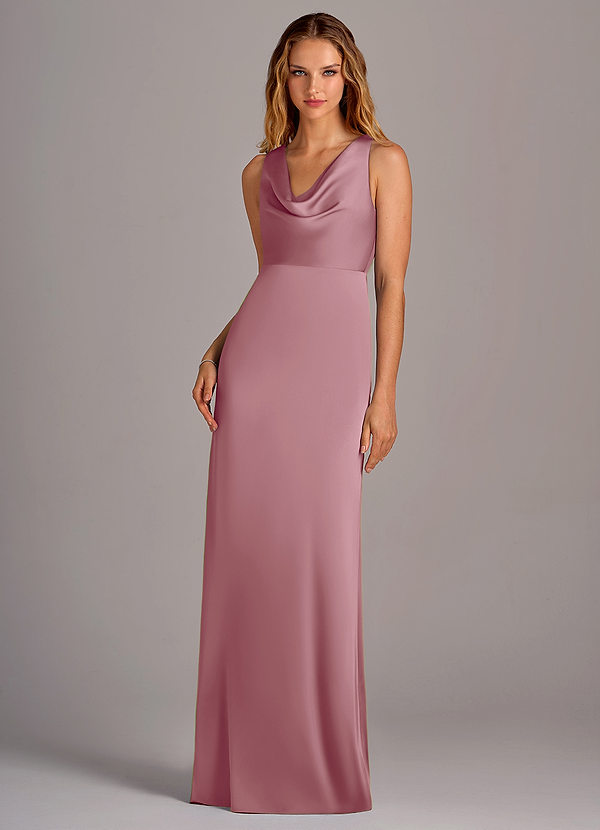 Azazie Wrenlee Bridesmaid Dresses Vintage Mauve A-Line Stretch Satin Dress image1