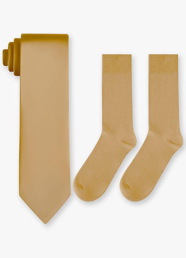 front Matching Stretch Satin Skinny Tie and Cotton Socks Set