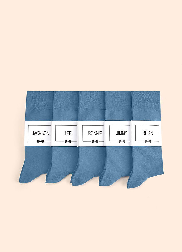 front Matching Color Men's Dress Socks with Personalized Label
