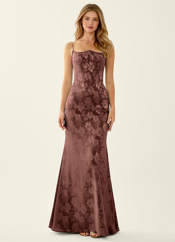 Luciole Mocha Coco Lace Corset Lace Up Back Mermaid Prom Dress image1