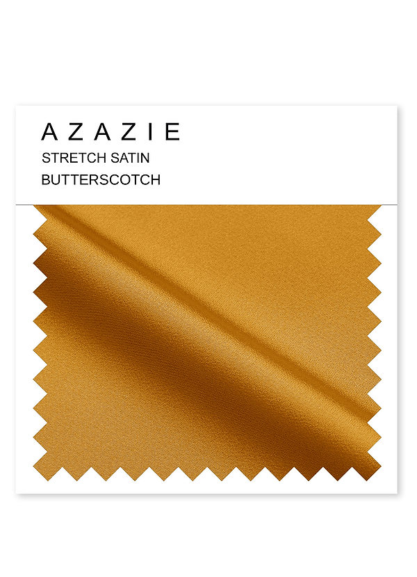 front Azazie Butterscotch Stretch Satin Swatch