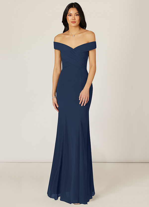 Dark Navy Azazie Lecia Bridesmaid Dresses | Azazie