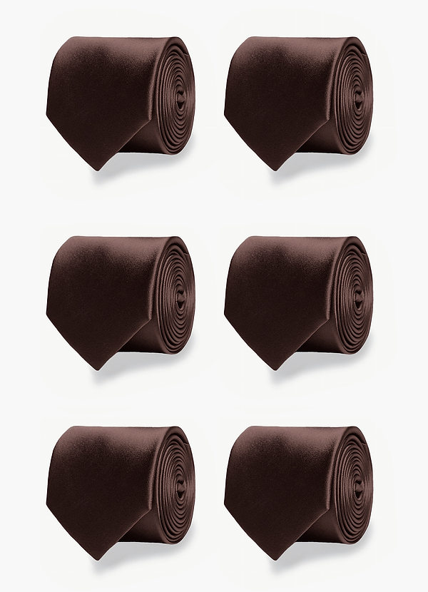 front Matte Satin Matching Groomsmen Tie Set – 6 Pieces