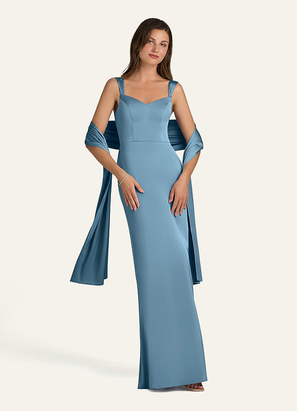 front Azazie Matching Color Stretch Satin Shawl