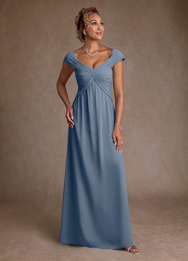 Azazie Myrtle Abiti da Mamma Sposa Abito A-Line in Chiffon Plissettato Crepuscolo image1