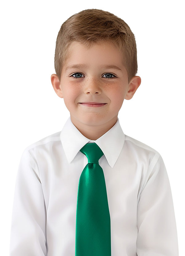 front Boy's Matte Satin Neck Tie