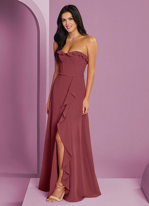 Barbie ♥ Azazie Bridesmaid Dresses Merlot A-Line Sweetheart Neckline Chiffon Dress image1