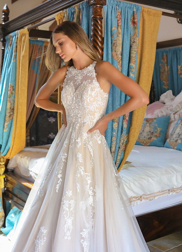 front Azazie Melrose Wedding Dress