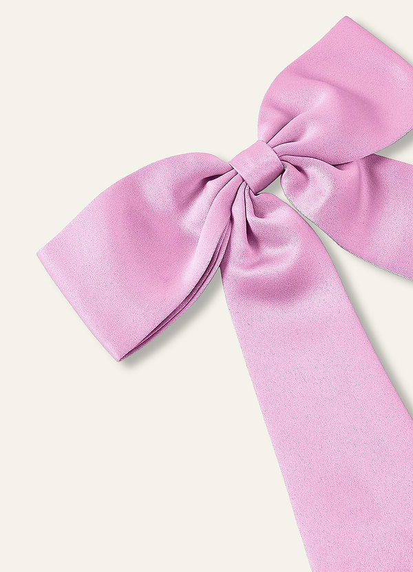 front Matching Color Satin Bow Hair Clip