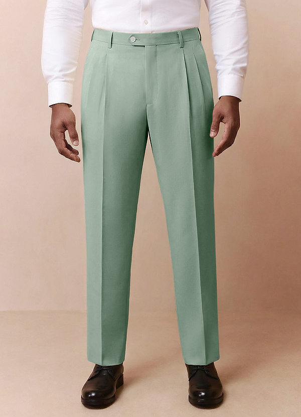 front Owen Dusty Sage Lightweight Tailored Dress Pants