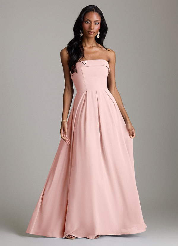Lucienne Bridesmaid Dresses Powder Pink A-Line Strapless Chiffon Convertible Dress image1
