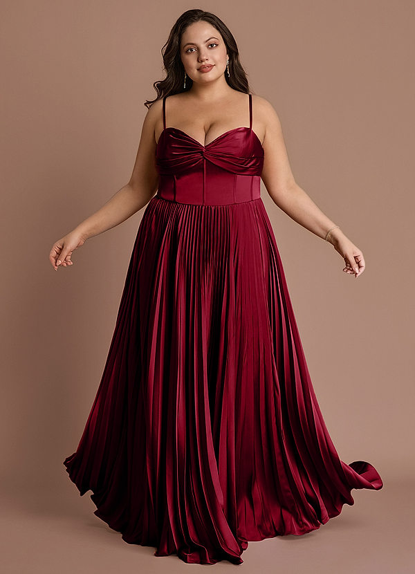 Styla Merlot Pleated Maxi Dress image1