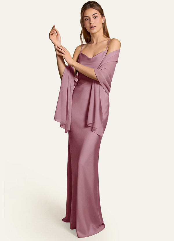 front Azazie Matching Color Aleena Chiffon Shawl