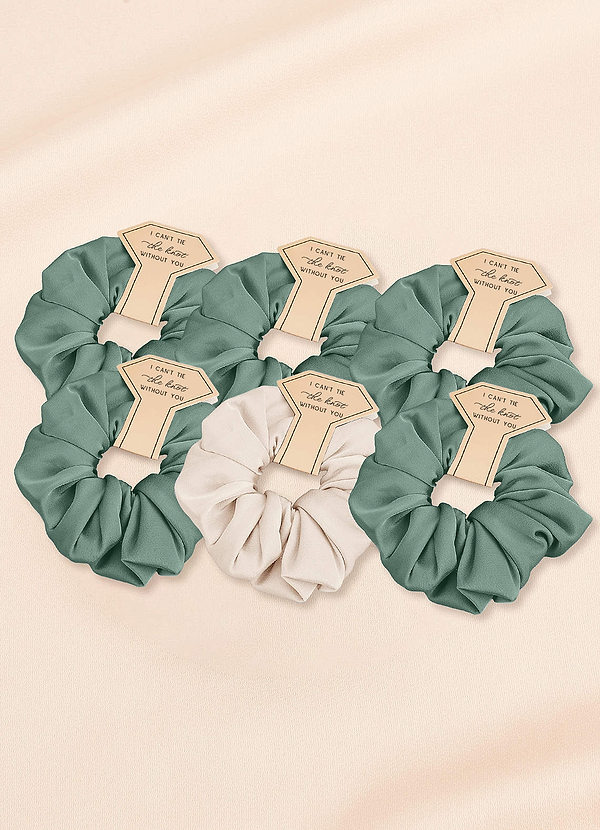 front Conjunto de coleteros elásticos de satén para dama de honor de gran tamaño con colores combinados a juego