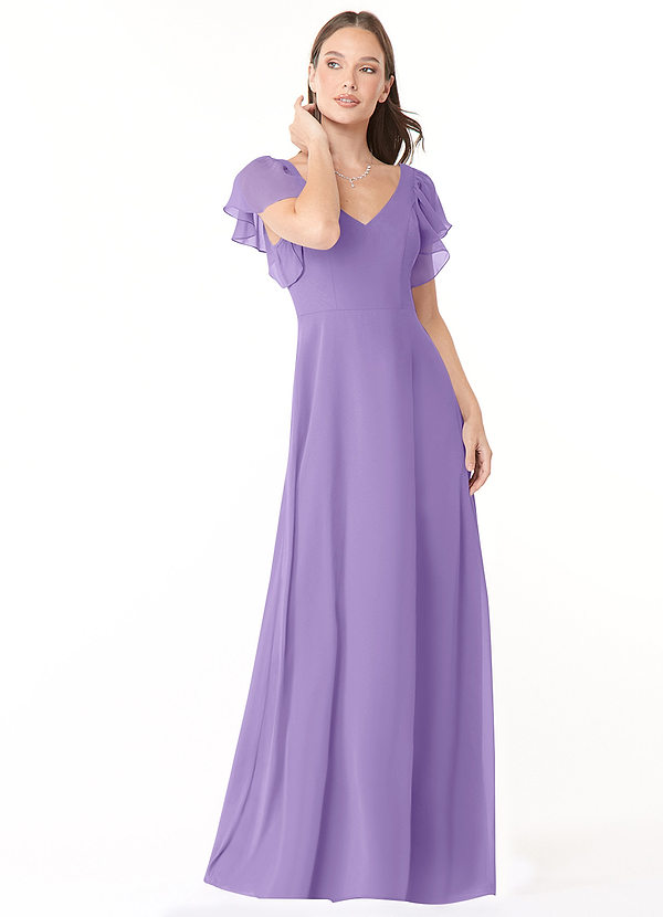 Azazie Syenna Bridesmaid Dresses A-Line Ruched Chiffon Floor-Length Dress image1