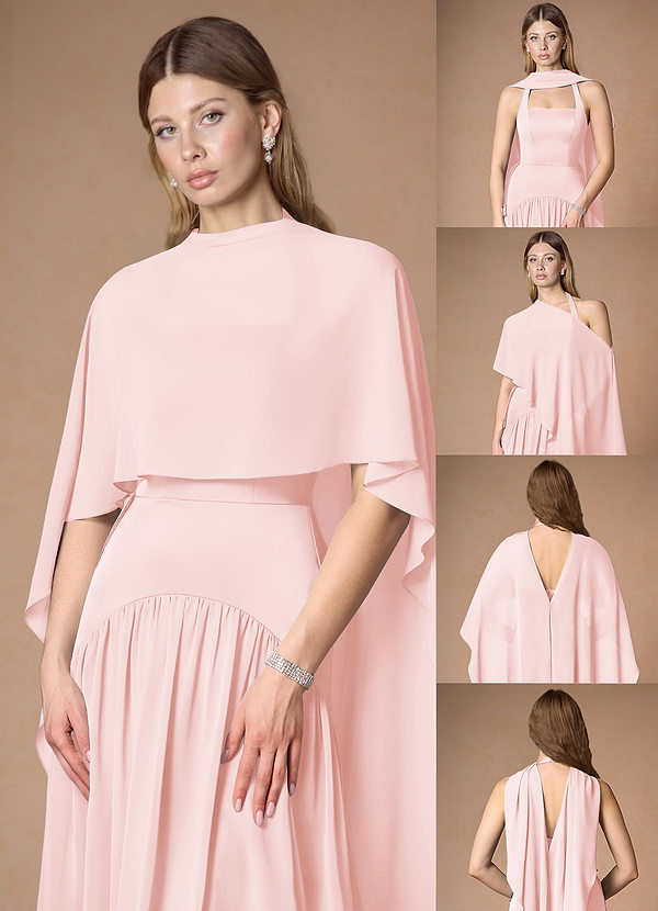 front Azazie Matching Color Chiffon Multiway Cape