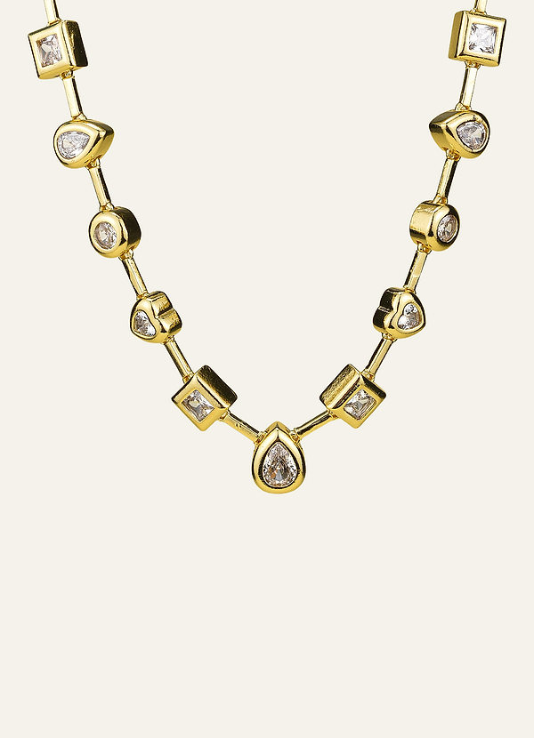 front Collana con castone di cristalli misti