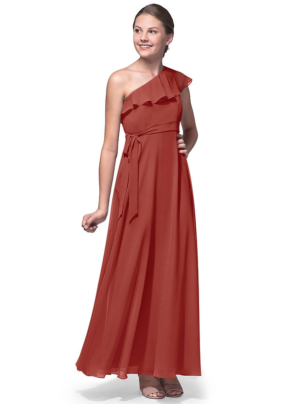 Vestidos De Dama De Honor Junior Con Escote Griego Y Largo Hasta El Suelo Orquídea main image 0