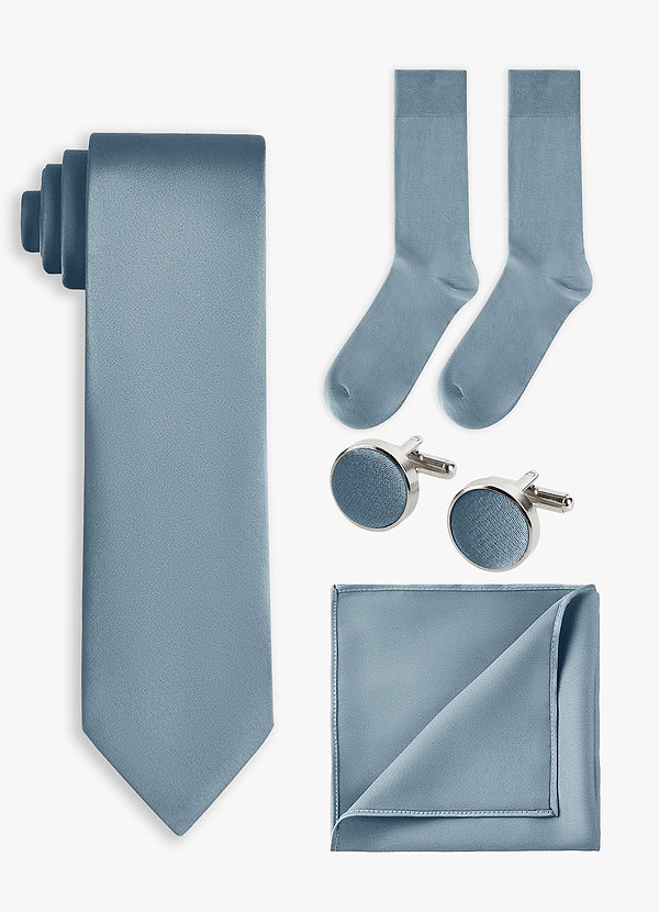 front Matching color 4-Piece Stretch Satin Wide Tie Set