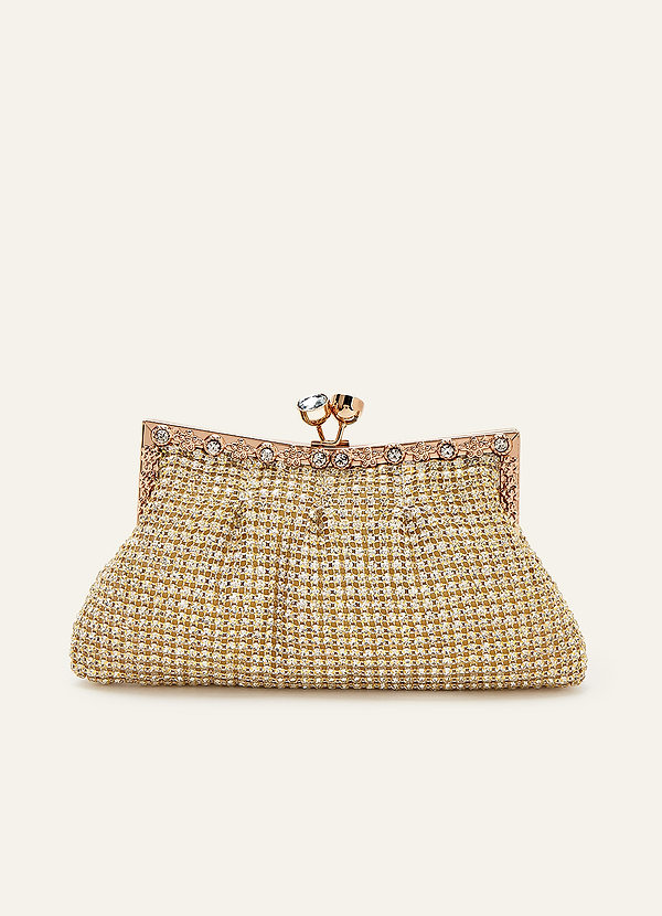front Avondclutch met strass-gaas