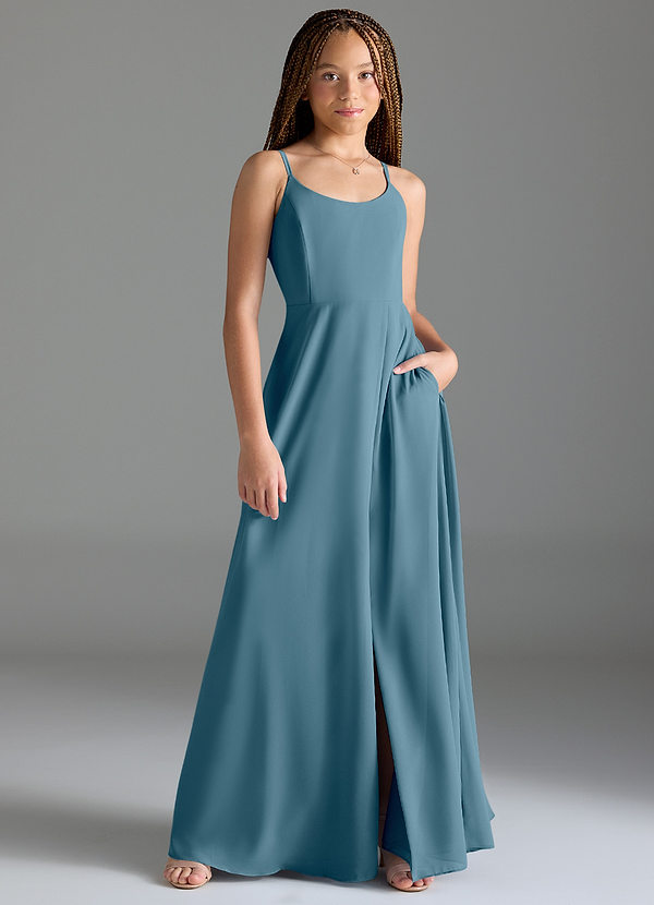 Azazie Moira Junior Bermuda A-Line with Pockets Chiffon Dress image1
