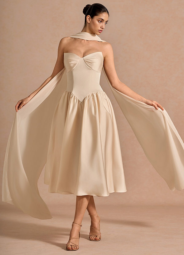 Teylora Cream Midi Dress image1