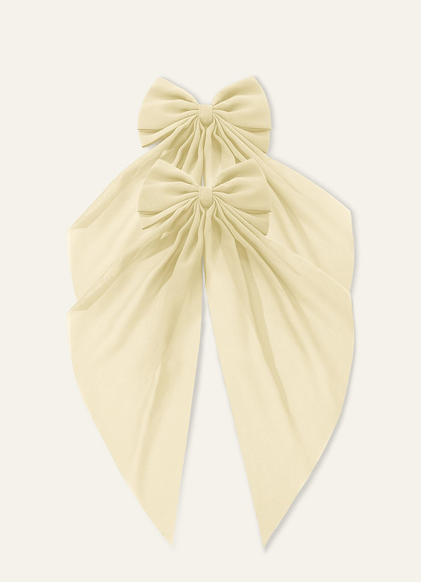 front Matching Color Chiffon Burnout Bow Hair Clip(Pack of 2)